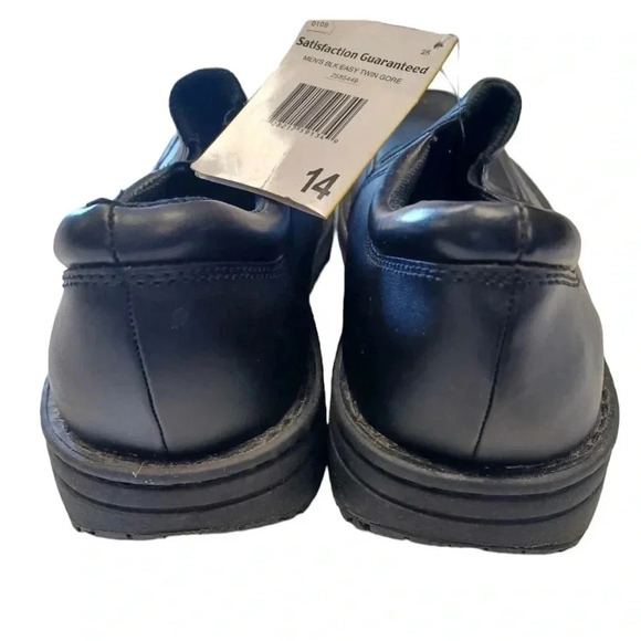 TredSafe Black Slip On Laceless Easy Twin Gore Leather Anti Slip Shoes Size 14 - Picture 4 of 9